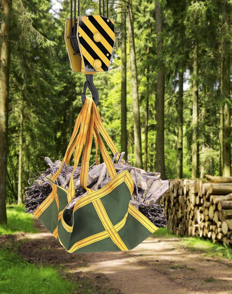 QWORK Heavy-Duty Canvas Cargo Lifting Pad Net - 3.28ft x 3.28ft Reinforced Handle Lifting Net for Construction, Logistics, and Transport, 2645lbs Load Capacity, Non-Slip Material - Image 4